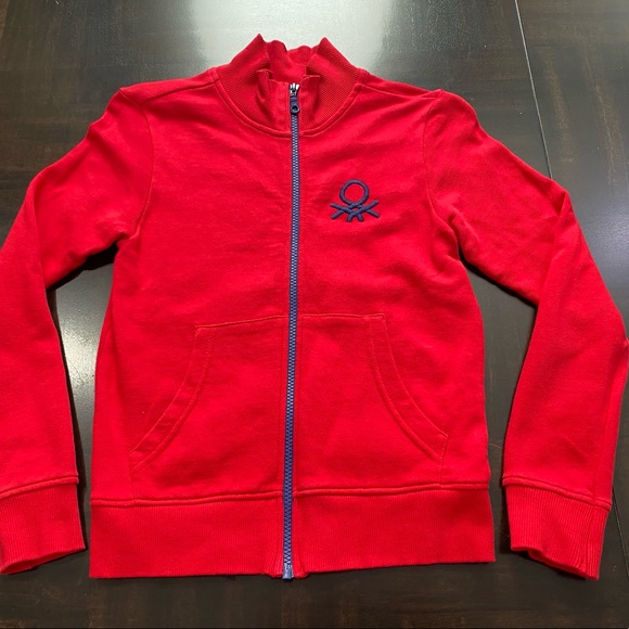 United Color of Benetton Boys Long Sleeve Sweatshirt with Zipper  Size L(8-9) - Picture 5 of 7